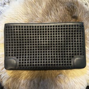 Christian Louboutin Black Studded Crossbody Clutch